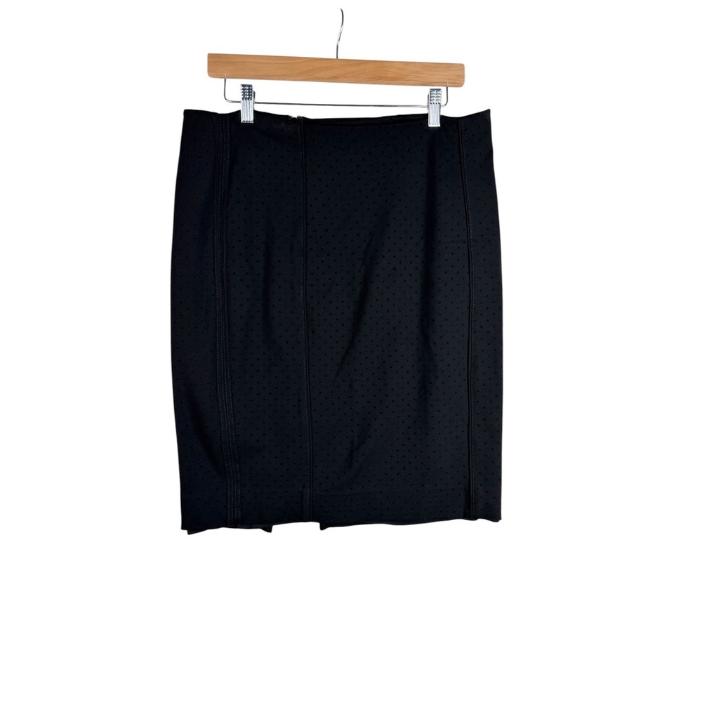 White House Black Market‎ Polka Dot Straight Office Skirt size 10 Black